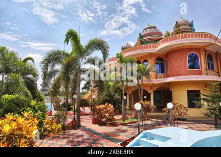 Luxueuse salle de mariage sur le terrain du Amman Kovil (temple d'Amman) à Jaffna, Sri Lanka, le 15 août 2017. (Photo de Creative Touch Imaging Ltd./NurPhoto) Banque D'Images