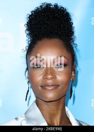 PASADENA, LOS ANGELES, CALIFORNIE, États-Unis - JANVIER 11 : Yaya DaCosta arrive à la tournée de presse de l'ACTC d'hiver 2020 de la NBCUniversal qui s'est tenue à l'hôtel Langham Huntington sur 11 janvier 2020 à Pasadena, Los Angeles, Californie, États-Unis. (Photo par Xavier Collin/image Press Agency/NurPhoto) Banque D'Images