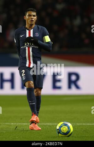 Thiago Silva du PSG lors du match de football français L1 entre Paris Saint-Germain et AS Monaco au stade du Parc des Princes à Paris sur 12 janvier 2020. (Photo de Mehdi Taamallah/NurPhoto) Banque D'Images