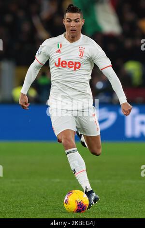 Cristiano Ronaldo de Juventus FC pendant la série italienne Un match de 2019/2020 entre AS Roma et Juventus FC au Stadio Olimpico sur 12 janvier 2020 à Rome, Italie. (Photo de Danilo Di Giovanni/NurPhoto) Banque D'Images