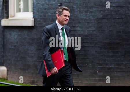 Le secrétaire d'État à l'éducation Gavin Williamson quitte le 10 Downing Street dans le centre de Londres après avoir assisté à une réunion du Cabinet le 14 janvier 2020 à Londres, en Angleterre. (Photo de Wiktor Szymanowicz/NurPhoto) Banque D'Images