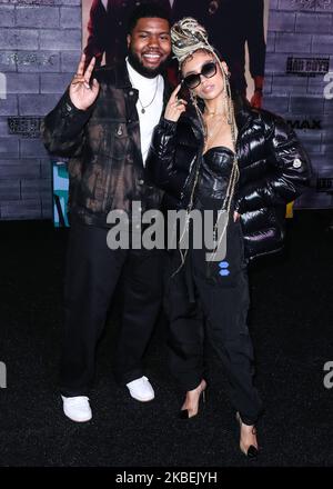 HOLLYWOOD, LOS ANGELES, CALIFORNIE, États-Unis - JANVIER 14 : Khalid et Quint arrivent à la première de Columbia Pictures de Los Angeles 'Bad Boys for Life' tenue au TCL Chinese Theatre IMAX on 14 janvier 2020 à Hollywood, Los Angeles, Californie, États-Unis. (Photo par Xavier Collin/image Press Agency/NurPhoto) Banque D'Images