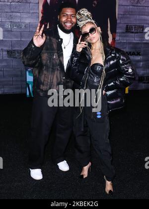 HOLLYWOOD, LOS ANGELES, CALIFORNIE, États-Unis - JANVIER 14 : Khalid et Quint arrivent à la première de Columbia Pictures de Los Angeles 'Bad Boys for Life' tenue au TCL Chinese Theatre IMAX on 14 janvier 2020 à Hollywood, Los Angeles, Californie, États-Unis. (Photo par Xavier Collin/image Press Agency/NurPhoto) Banque D'Images