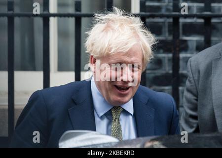 Le Premier ministre britannique Boris Johnson quitte le 10 Downing Street pour les PMQ à la Chambre des communes le 15 janvier 2020 à Londres, en Angleterre. (Photo de Wiktor Szymanowicz/NurPhoto) Banque D'Images