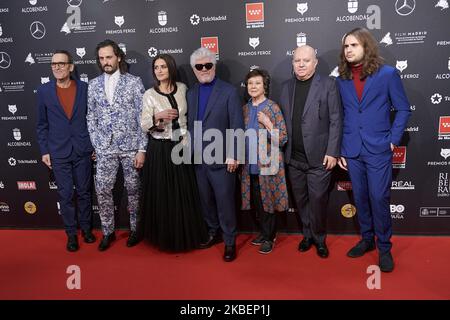 Pedro Almodovar, Penelope Cruz, Asier Etxeandia, Julieta Serrano, Agustin Almodovar, Alberto Iglesias assiste aux prix « FEROZ » 2020 photo tapis rouge au Teatro Auditorio Ciudad de Alcobendas à Madrid, Espagne, le 16 janvier 2020 (photo de Carlos Dafonte/NurPhoto) Banque D'Images