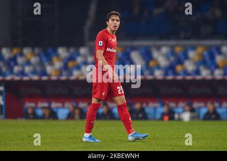 Federico Chiesa d'ACF Fiorentina pendant la série Un match entre SSC Napoli et ACF Fiorentina au Stadio San Paolo Naples Italie le 18 janvier 2020. (Photo de Franco Romano/NurPhoto) Banque D'Images