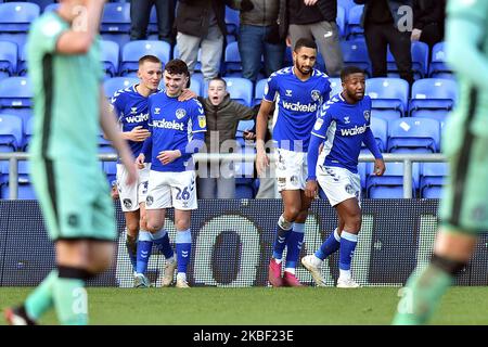 Jonny Smith, d'Oldham Athletic, célèbre son but lors du match Sky Bet League 2 entre Oldham Athletic et Carlisle United à Boundary Park, Oldham, le samedi 18th janvier 2020. (Photo d'Eddie Garvey/MI News/NurPhoto) Banque D'Images