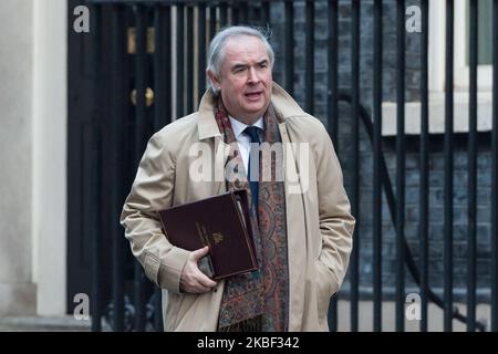 Le procureur général Geoffrey Cox assiste à une réunion hebdomadaire du Cabinet à Downing Street, dans le centre de Londres, le 21 janvier 2020, à Londres, en Angleterre. (Photo de Wiktor Szymanowicz/NurPhoto) Banque D'Images