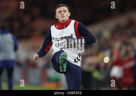 Patrick Reading, de Middlesbrough, se réchauffe lors du match de championnat Sky Bet entre Middlesbrough et Birmingham City au stade Riverside, à Middlesbrough, le mardi 21st janvier 2020. (Photo de Mark Fletcher/MI News/NurPhoto) Banque D'Images