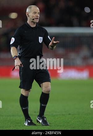 Arbitre Andy Woolmer lors du match de championnat Sky Bet entre Middlesbrough et Birmingham City au stade Riverside, Middlesbrough, le mardi 21st janvier 2020. (Photo de Mark Fletcher/MI News/NurPhoto) Banque D'Images