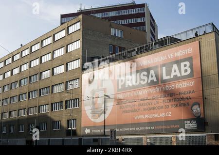 Prusa Research par Josef Prusa siège photographié à Prague, République Tchèque, le 22 janvier 2020. Prusa Research est un fabricant de 3D imprimantes à Prague, en République tchèque. Prusa Research a été fondée en 2012 par Josef Prusa. Prusa Research est aujourd'hui l'une des principales sociétés d'impression de 3D dans le monde. Il y a plus de 300 personnes qui travaillent pour l'entreprise. Prusa Research vend 3D imprimantes dans le monde entier. (Photo de Krystof Kriz/NurPhoto) Banque D'Images