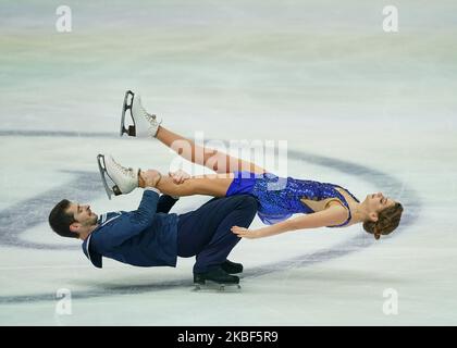 Alexandra Nazarova et Maxim Nikitin d'Ukraine pendant la danse sur glace aux Championnats européens de patinage artistique de l'UIP à Steiermarkhalle, Graz, Autriche sur 23 janvier 2020. (Photo par Ulrik Pedersen/NurPhoto) Banque D'Images