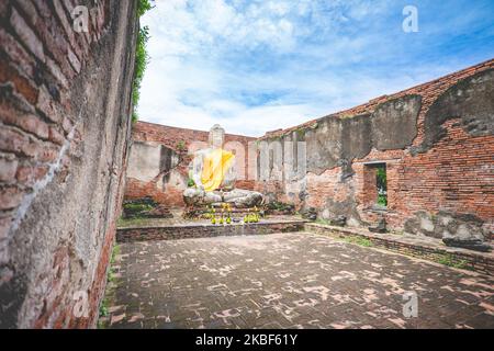 Magnifique paysage à Wat Lokayasutharam, Ayutthaya, Thaïlande. Un site d'Ayutthaya, site classé au patrimoine mondial de l'UNESCO. Banque D'Images