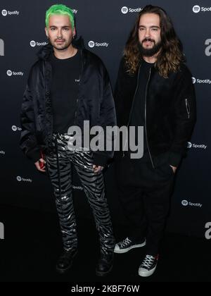 WEST HOLLYWOOD, LOS ANGELES, CALIFORNIE, États-Unis - JANVIER 23 : Bill Kaulitz et Tom Kaulitz de l'hôtel Tokio arrivent à la fête Spotify Best New Artist 2020 qui s'est tenue aux studios Lot sur 23 janvier 2020 à West Hollywood, Los Angeles, Californie, États-Unis. (Photo par Xavier Collin/image Press Agency/NurPhoto) Banque D'Images