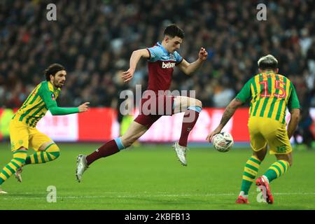 Le riz Declan de West Ham lors du match de la FA Cup entre West Ham United et West Bromwich Albion au London City Stadium, Londres, le samedi 25th janvier 2020. (Photo de Leila Coker/MI News/NurPhoto) Banque D'Images