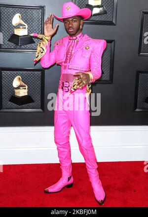 LOS ANGELES, CALIFORNIE, États-Unis - JANVIER 26 : Lil NAS X arrive aux GRAMMY Awards 62nd annuels qui se tiennent au Staples Center sur 26 janvier 2020 à Los Angeles, Californie, États-Unis. (Photo par Xavier Collin/image Press Agency/NurPhoto) Banque D'Images