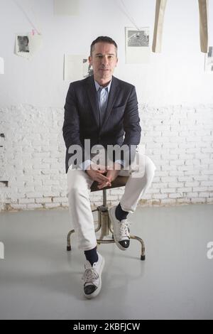 Manuel García Madrid pose lors de la présentation de la collection García Madrid de la Mercedes-Benz Fashion week Madrid. On 27 janvier 2020 à Madrid, Espagne. (Photo par Oscar Gonzalez/NurPhoto) Banque D'Images