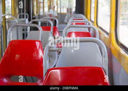 ancien tram chaise vide vide sans personne Banque D'Images