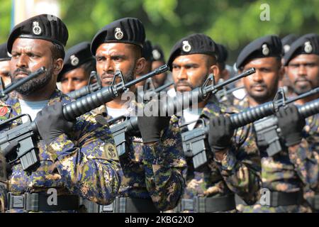 Personnel militaire sri-lankais lors d'une séance de répétition complète de la tenue vestimentaire le 72nd jour de célébration de l'indépendance à Colombo.Fevrier.02,2020 (photo par Akila Jayawardana/NurPhoto) Banque D'Images