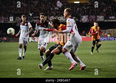 Perparim Hetemaj (Benevento Calcio) pendant le match de football italien Derby série B entre Benevento Calcio et US Salernitana au stade Ciro Vigorito à Benevento, Italie sur 2 février 2020 (photo de Paolo Manzo/NurPhoto) Banque D'Images