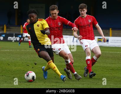 Tom DELE Bashiru de Watford moins de 23 ans pendant la Ligue de développement professionnel entre Watford moins de 23s ans et Charlton Athletic moins de 23s ans sur 03 janvier 2020 au stade Clarence Park, St.Albans, Angleterre. (Photo par action Foto Sport/NurPhoto) Banque D'Images