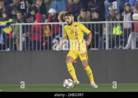 Andrei Ciobanu de Roumanie U21 en action pendant le match de l'UEFA U21 championnat entre la Roumanie U21 contre la Finlande U21, à Voluntari, Roumanie, sur 14 novembre 2019. (Photo par Alex Nicodim/NurPhoto) Banque D'Images