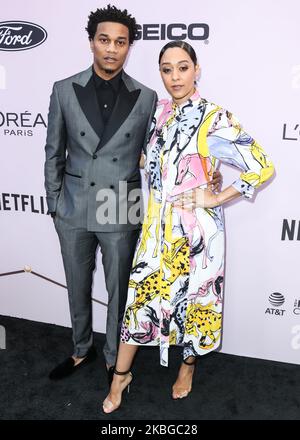 BEVERLY HILLS, LOS ANGELES, CALIFORNIE, États-Unis - FÉVRIER 06 : Cory Hardrict et TIA Mowry arrivent au déjeuner annuel des prix ESSENCE Black Women in Hollywood 2020 13th qui s'est tenu au Beverly Wilshire, Un hôtel four Seasons sur 6 février 2020 à Beverly Hills, Los Angeles, Californie, États-Unis. (Photo par Xavier Collin/image Press Agency/NurPhoto) Banque D'Images