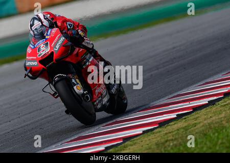 Danilo Petrucci de l'Italie et Ducati équipe pendant le deuxième jour MotoGP essai officiel Sepang 2020 au circuit international de Sepang sur 7 février , 2020 à Sepang, Selangor, Malaisie. (Photo par Muhammad Amir Abidin/NurPhoto) Banque D'Images