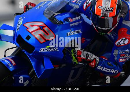 Alex Rins d'Espagne et l'équipe SUZUKI ECSTAR au cours de la deuxième journée MotoGP Test officiel Sepang 2020 au circuit international de Sepang sur 7 février , 2020 à Sepang, Selangor, Malaisie. (Photo par Muhammad Amir Abidin/NurPhoto) Banque D'Images