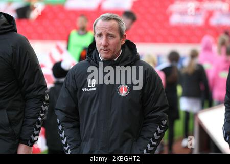 Lee Bowyer, gérant de Charlton Athletic, en avance sur le match de championnat Sky Bet entre Stoke City et Charlton Athletic au stade Britannia, Stoke-on-Trent, le samedi 8th février 2020. (Photo de Simon Newbury/MI News/NurPhoto) Banque D'Images