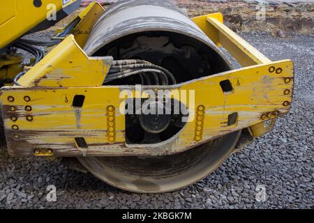 nouveau cylindre de fermeture d'asphalte d'aplatissement de rouleau de route Banque D'Images