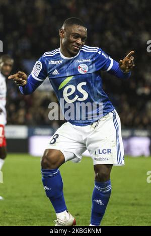 Majeed Waris, lors du match de football français L1 entre Strasbourg (RCSA) et Reims (SR), sur 9 février , 2020 au stade Meinau (photo d'Elyxandro Cegarra/NurPhoto) Banque D'Images