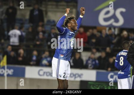 Simakan Mohamed, lors du match de football français L1 entre Strasbourg (RCSA) et Reims (SR), sur 9 février , 2020 au stade Meinau (photo d'Elyxandro Cegarra/NurPhoto) Banque D'Images