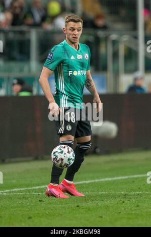 Arvydas Novikovas (Legia) pendant le match de football PKO BP Ekstraklasa entre Legia Warsaw et LKS Lodz au stade de l'armée polonaise à Varsovie, en Pologne, sur 9 février 2020. (Photo par Foto Olimpik/NurPhoto) Banque D'Images