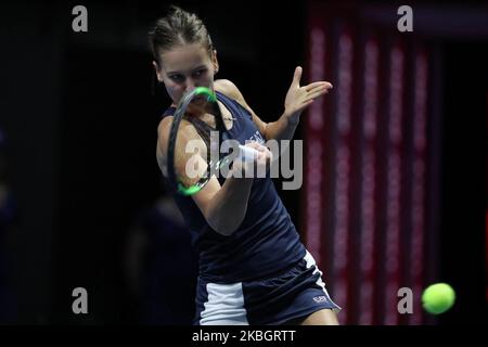 Kudermetova Veronika (Russie) lors d'un match contre Putintzeva Julia (Kazakstan) pour le tournoi de Trophée des dames 2020 à Saint-Pétersbourg, Russie, sur 11 février 2020. (Photo de Valya Egorshin/NurPhoto) Banque D'Images