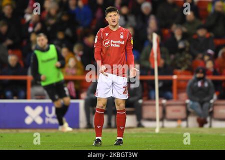 Joe Lolley (23) de la forêt de Nottingham a été abattu lors du match de championnat Sky Bet entre la forêt de Nottingham et Charlton Athletic au City Ground, Nottingham, le mardi 11th février 2020. (Photo de Jon Hobley/MI News/NurPhoto) Banque D'Images