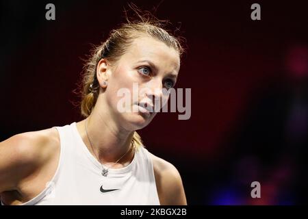 Petra Kvitova de la République tchèque pendant son WTA Saint-Pétersbourg Ladies Trophée 2020 Tournoi de tennis série de 16 match contre Alison Van Uytvanck de Belgique sur 13 février 2020 à Saint-Pétersbourg, Russie. (Photo de Mike Kireev/NurPhoto) Banque D'Images