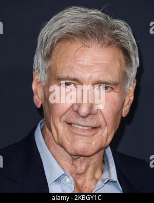 HOLLYWOOD, LOS ANGELES, CALIFORNIE, États-Unis - FÉVRIER 13 : l'acteur Harrison Ford arrive à la première mondiale de 20th Century Studios 'The Call of the Wild' tenue au théâtre El Capitan sur 13 février 2020 à Hollywood, Los Angeles, Californie, États-Unis. (Photo par Xavier Collin/image Press Agency/NurPhoto) Banque D'Images