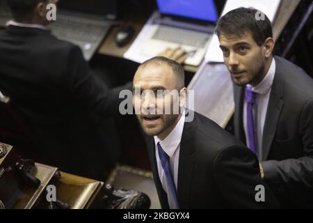 Le ministre argentin de l'économie, Martin Guzman, parle au Congrès de la situation économique du pays et du plan de dette sur 12 février 2020 à Buenos Aires, en Argentine. (Photo de Matías Baglietto/NurPhoto) Banque D'Images