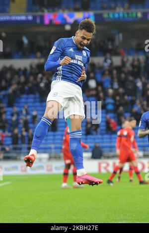 Josh Murphy lors du match de championnat Sky Bet entre Cardiff City et Wigan Athletic au stade de Cardiff City sur 15 février 2020 à Cardiff, pays de Galles. (Photo par MI News/NurPhoto) Banque D'Images