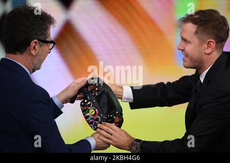 Allemand 4 fois champions du monde Sebastian Vettel de l'équipe Formule 1 Scuderia Ferrari invité pendant le dimanche soir italien programme TV Che Tempo Che Fa, sur l'air sur le public italien TV Rai2, 16 février 2020 (photo par Andrea Diodato/NurPhoto) Banque D'Images