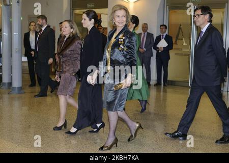 La reine Sofia d'Espagne participe au concert de la Fundacion Francisco Luzon à l'Auditorio Nacional de Musica on 18 février 2020 à Madrid, en Espagne. (Photo par Oscar Gonzalez/NurPhoto) Banque D'Images