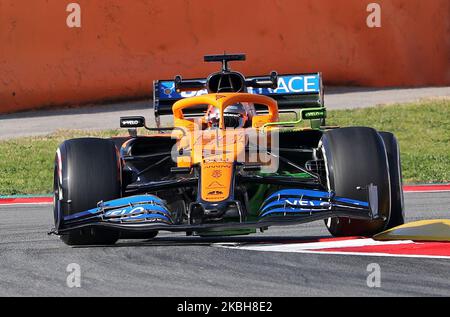 Carlos Sainz et la McLaren MCL 35 pendant le jour 1 des tests de la formule 1, le 19 février 2020, à Barcelone, Espagne. (Photo par Urbanandsport/NurPhoto) Banque D'Images