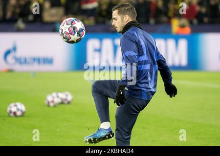 PSG Pablo Sarabia lors d'une séance d'échauffement avant la Ligue des champions de l'UEFA, le 16 dernier, match de football de première jambe Borussia Dortmund contre le FC Paris Saint-Germain à Dortmund, en Allemagne, sur 18 février 2020. (Photo de Peter Niedung/NurPhoto) Banque D'Images