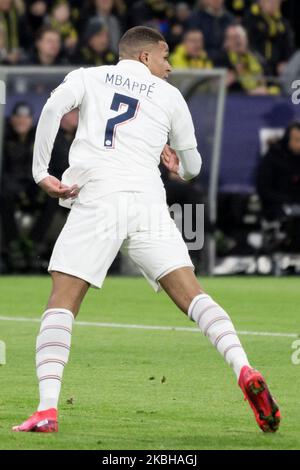 Kylian Mbappé lors de la Ligue des champions de l'UEFA, 16 ans, match de football de première jambe Borussia Dortmund contre le FC Paris Saint-Germain à Dortmund, en Allemagne, sur 18 février 2020. (Photo de Peter Niedung/NurPhoto) Banque D'Images