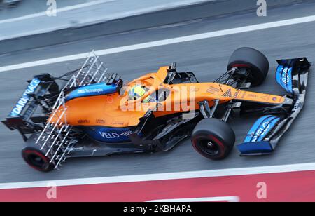 Lando Norris et la McLaren MCL 35 pendant le jour 2 des tests de la formule 1, le 20 février 2020, à Barcelone, Espagne. -- (photo par Urbanandsport/NurPhoto) Banque D'Images