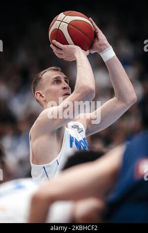 Alex Murphy de Finlande en action lors du match de qualification FIBA Eurobasket 2021 entre la Finlande et la Serbie à Espoo, Finlande sur 20 février 2020. (Photo par Antti Yrjonen/NurPhoto) Banque D'Images