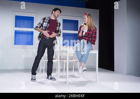 Victor Gomez et Marina Pastor pendant un Dia Cualquiera théâtre jouer sur 21 février 2020 à Madrid, Espagne (photo par Oscar Gonzalez/NurPhoto) Banque D'Images