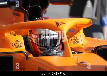 Carlos Sainz et la McLaren MCL 35 pendant le jour 3 des tests de la formule 1, le 21 février 2020, à Barcelone, Espagne. (Photo par Urbanandsport/NurPhoto) Banque D'Images