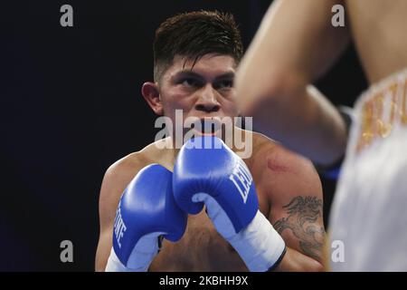 Lester Cantillano pendant son combat super léger contre Hassan Nourdine sur 21 février 2020 à Pala San Quirico à Asti, Italie. (Photo par Massimiliano Ferraro/NurPhoto) Banque D'Images